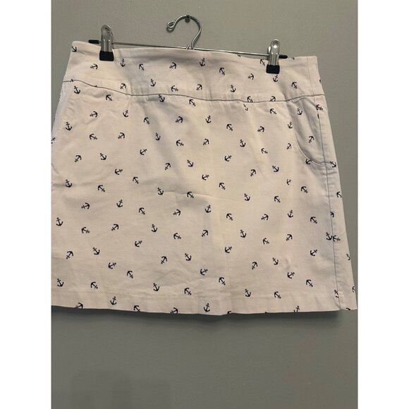 Nautical Skirt Anchor Pattern White Size 12 - Picture 3 of 6